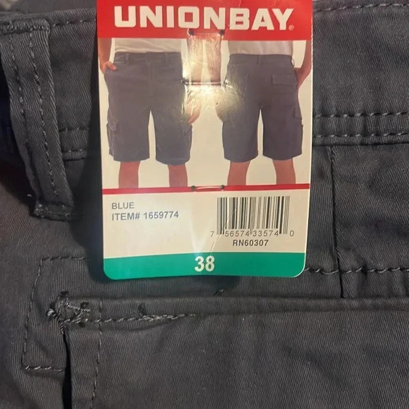 NEW Unionbay Men's Flex Waist Cargo Shorts Blue 38 - Picture 5 of 7
